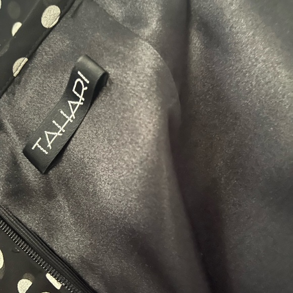 Tahari | Black & White Polk-a-Dot Skirt | Knee Length | Chiffon Material - Picture 5 of 5